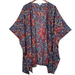 Umgee Kimono Open Cardigan Women Size‎ S Multicolor Floral Paisley